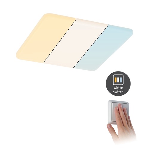 Koupelnová - P 95380 LED vestavné svítidlo Veluna WhiteSwitch 215mm x 215mm IP44 stropní montáž 17W včetně sv. zdroje - PAULMANN - foto 1