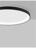 Kruhová - NV 9853674 Stropní svítidlo PERTINO černý hliník a akryl LED 38W 230V 3000K IP20 stmívatelné - NOVA LUCE