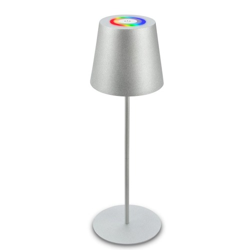 Stolní lampy dekorační - BRILO 7507014 Kiki stolní lampička bezdrátová, dotykový vypínač, pestrobarevné RGB+W světlo, nastavitelná výška, matný chrom - BRILO - foto 1