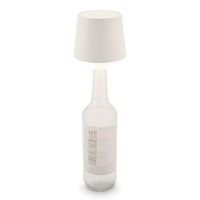 Stolní lampy dekorační - BRILO 7709016 Bota lampička na láhev - 1,8W, 120lm, nabíjecí, LED, stmívatelné, dotykový vypínač, teplá bílá, bílá - BRILO