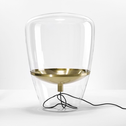 Stojací lampy - BRO PC00858_009 Balloons large, stojací lampa, ručně foukané sklo, čirá / mosaz, 1x70W, výška 85cm - BROKIS B - foto 1