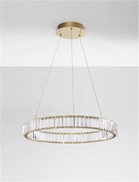 Kruhová - NV 9333075 Závěsné svítidlo AURELIA zlatý kov a křišťál LED 40W 230V 3500K IP20 stmívatelné - NOVA LUCE