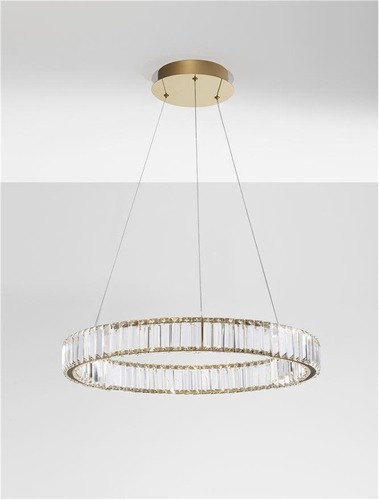 Kruhová - NV 9333075 Závěsné svítidlo AURELIA zlatý kov a křišťál LED 40W 230V 3500K IP20 stmívatelné - NOVA LUCE - foto 1