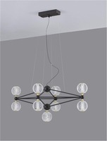 Dekorativní - NV 9695300 Závěsné svítidlo BELINDA černý hliník a akryl LED 41W 230V 3200K IP20 stmívatelné - NOVA LUCE