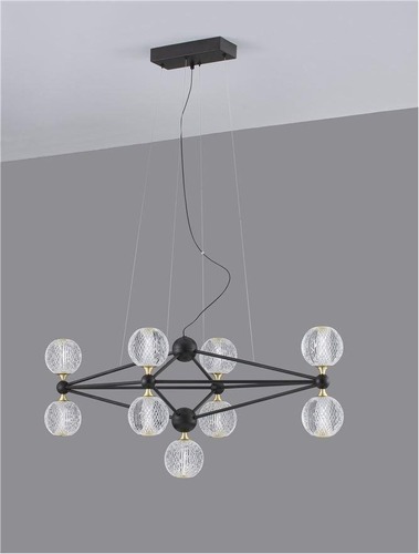 Dekorativní - NV 9695300 Závěsné svítidlo BELINDA černý hliník a akryl LED 41W 230V 3200K IP20 stmívatelné - NOVA LUCE - foto 1