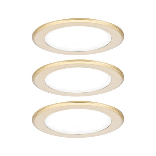 Zapuštěná - P 93124 LED vestavná nábytková svítidla 3ks sada kruhové 65mm 3x2,5W 230/12V 4000K zlatá mat - PAULMANN - foto 1