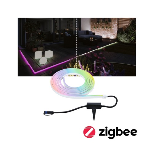 Plug &amp; Shine - P 94561 Plug &amp; Shine LED pásek Smart Home Zigbee Smooth IP67 RGBW 22W bílá - PAULMANN - foto 1
