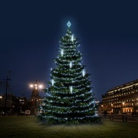 SADY na stromy - DLED TRS4031 LED světelná sada na stromy vysoké 12-14m, ledová bílá s padajícím sněhem