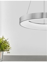 Kruhová - NV 9453456 Závěsné svítidlo RANDO THIN broušený stříbrný hliník a akryl LED 50W 230V 3000K IP20 stmívatelné - NOVA LUCE
