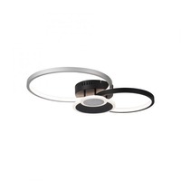 Kruhová - LD 14548-18 PAPILON LED stropní svítidlo, černá, hliník, 4 kruhy, teplá bílá, úsporné 3000K - LEUCHTEN DIREKT / JUST LIGHT