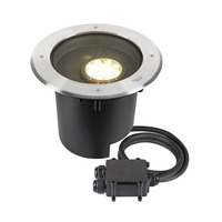 Zapuštěná - LA 1009170 DASAR® XL svítidlo do země, asymetrické, 3000K, 70°/40°, IP65/IP67, kulaté, nerezová ocel / černá - BIG WHITE (SLV)