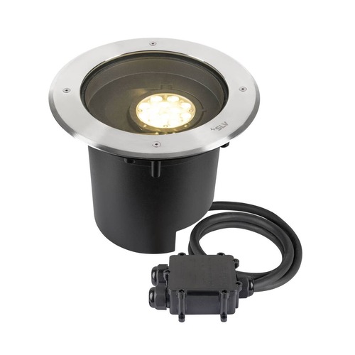 Zapuštěná - LA 1009170 DASAR® XL svítidlo do země, asymetrické, 3000K, 70°/40°, IP65/IP67, kulaté, nerezová ocel / černá - BIG WHITE (SLV) - foto 1