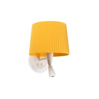 Dekorativní - FARO 64308-36 SAMBA bílá/skládaná žlutá nástěnná lampa se čtecí lampičkou - FARO
