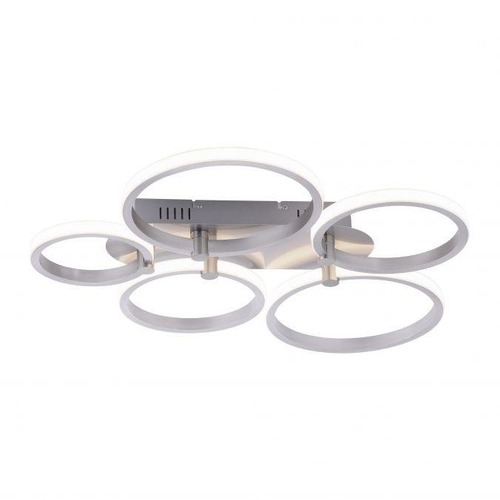 Dekorativní - LD 12112-55 JOHANNA LED stropní svítidlo, 5-ramenné, kruhy, ocel 3000K - LEUCHTEN DIREKT / JUST LIGHT - foto 1