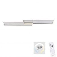 Hranatá - PN 8371-55 AMARA LED stropní svítidlo v barvě oceli a moderním, plochém designu s nastavitelnou barvou světla stmívatelné 2700-5000K - PAUL NEUHAUS