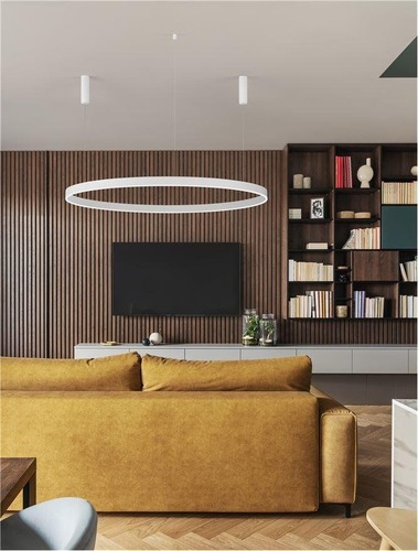 Kruhová - NV 9530221 Závěsné svítidlo MOTIF LED hliník a akryl bílá 80W 2700K-6000K 220-240V,CCT a stmívatelné, IP20 - NOVA LUCE - foto 1