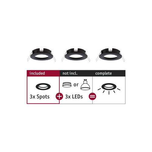 Kruhová - P 92481 Vestavné svítidlo Choose spot nevýklopné max. 10W černá mat 230V - PAULMANN - foto 1