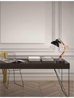 Stolní lampy pracovní - NV 671602 Stolní lampa LILA černý kov a přírodní dřevo E27 1x12W 230V IP20 bez žárovky - NOVA LUCE