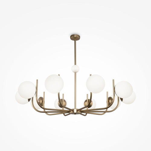 Vícečetná - M MOD109PL-10BS Závěsné svítidlo Rendez-vous 10xE14 400W bílá mosaz kov sklo  - MAYTONI - foto 1