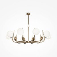 Vícečetná - M MOD109PL-10BS Závěsné svítidlo Rendez-vous 10xE14 400W bílá mosaz kov sklo  - MAYTONI