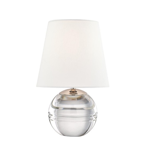 Stolní lampy dekorační - HVLG HL310201-PN-CEX VÝPRODEJ VZORKU - Stolní lampa NICOLE křišťál/textil nikl/bílá E14 1x8W - HUDSON VALLEY (Mitzi) - foto 1