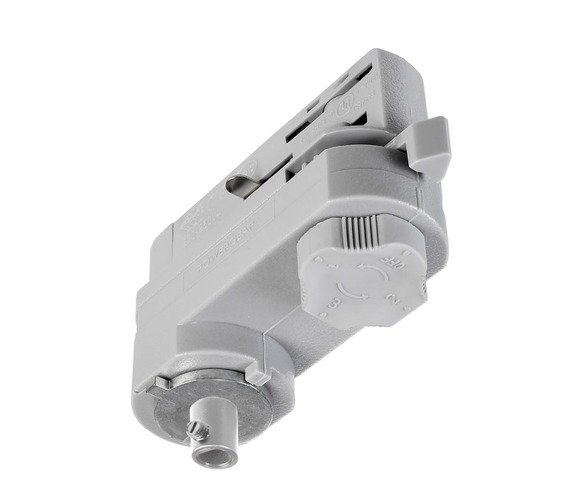 Lišty a příslušenství IVELA - IMPR 710098 Deko-Light kolejnicový systém 3-fázový 230V D Line 3-fázový adaptér pro montáž svítidel vč. montážního příslušenství 220-240V AC/50-60Hz šedá RAL 7040 84 mm - LIGHT IMPRESSIONS - foto 1