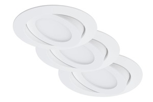 Kruhová - BRI 7283-036 3ks sada LED vestavné svítidlo, pr. 10,6 cm, 4,8 W, bílé - BRILONER