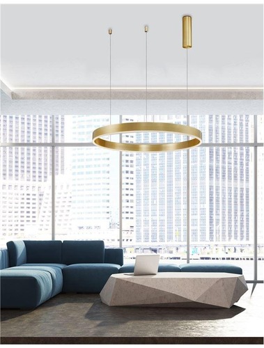 Kruhová - NV 9190648 Závěsné svítidlo MOTIF zlatý mosazný hliník a akryl LED 48W 230V 3000K IP20 stmívatelné - NOVA LUCE - foto 1