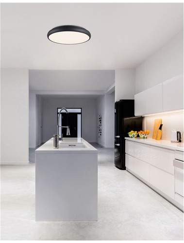 Kruhová - NV 8100984 Stropní svítidlo GAP černý hliník akrylový difuzor LED 50W 230V 3000K IP20 - NOVA LUCE - foto 1