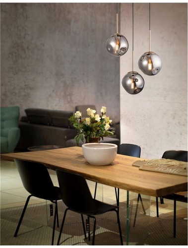 Vícečetná - NV 9426753 Závěsné svítidlo SPADA zlatý kov a chromové sklo černý PVC kabel E27 3x12W 230V IP20 bez žárovky - NOVA LUCE - foto 1