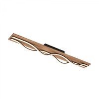 Hranatá - BRI 3817014 Vinka LED stropní svítidlo, tvar vlny, dekor dřeva, teple bílé světlo, dřevo, 98cm - BRILONER