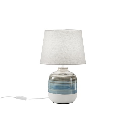 Stolní lampy dekorační - FAN I-APACHE-L Stolní lampa Lume Apache, šedá/modrá, 1 x E27, 25 x 39 cm - FANEUROPE - foto 1