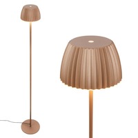 Stojací lampy - BRI 1625017 Loca stojanová lampa - 8W, 800lm, LED, dotykový vypínač, stmívatelná, teplá bílá, kávová - BRILONER