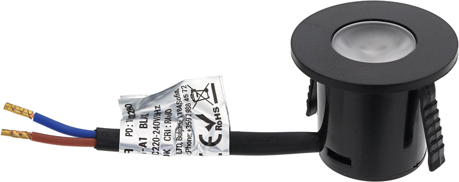 LED svítidla vestavěné COB Optonica - LED skříňka Light - 1W Round - Black Body - foto 1