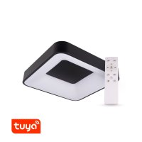Hranatá - SMART Tuya LED svítidlo ZULU 48W CCT hranaté černé