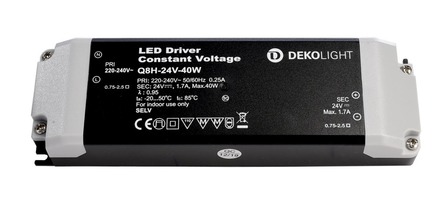 Stabilizované napětí - IMPR 862163 Deko-Light napájení BASIC CV Q8H-24-40W konstantní napětí 0-1700 mA IP20 24V DC 40W