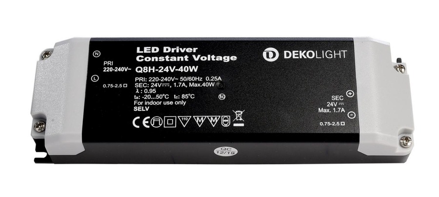 Stabilizované napětí - IMPR 862163 Deko-Light napájení BASIC CV Q8H-24-40W konstantní napětí 0-1700 mA IP20 24V DC 40W - foto 1