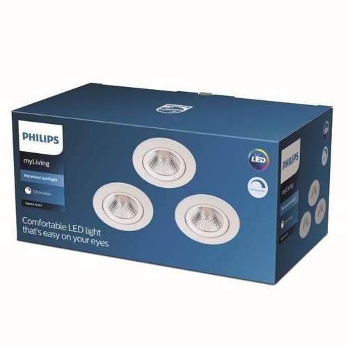 Kruhová - PH 8718699755980 LED Zapuštěné bodové svítidlo Philips SPARKLE SL261 set 3ks 8718699755980 3x5,5W 3x350lm 2700K IP20 bílé stmívatelné - PHILIPS (929002374222) - foto 1
