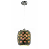 LED přívěšek - 3D skleněný přívěsek D200 Chrome Square