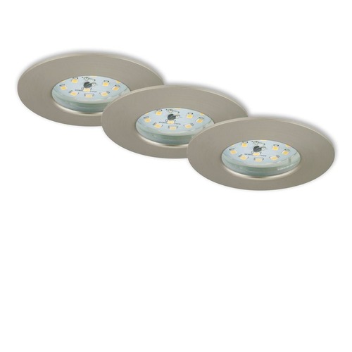 Kruhová - BRI 7204032 3ks sada LED vestavné svítidlo, pr. 7,5 cm, matný nikl (starý kód: BRI 7204-032) - BRILONER - foto 1