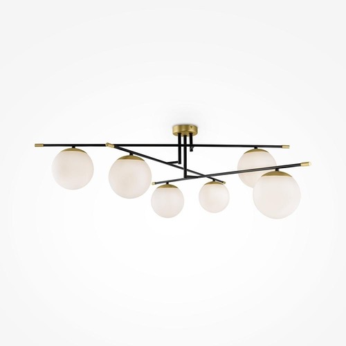 Kruhová - M MOD048CL-06G Stropní svítidlo Nostalgia 6x40W bílá/zlatá sklo design - MAYTONI - foto 1