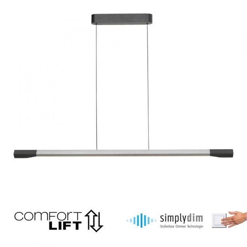 Podélná - PN 2732-33 LED závěsné svítidlo HOOP hliník antracit nastavitelná výška SimplyDim 3000K - PAUL NEUHAUS - foto 1