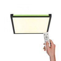 Hranatá - LD 11621-18 MARIO LED stropní svítidlo, černá, stmívatelné, dálkový ovladač, paměť 2700-5000K - LEUCHTEN DIREKT / JUST LIGHT