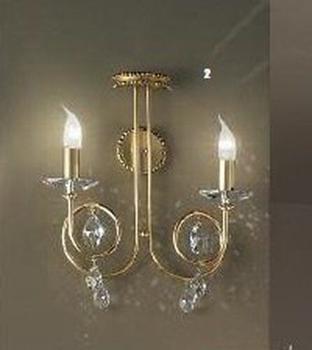 Dekorativní - OR WA 2-1136/2 STŘÍ Nástěnné svítidlo matné zlato, Swarovski závěsy, 40x40cm - ORION - foto 1