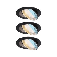 Kruhová - P 92258 LED vestavné svítidlo White Select Aumus 3ks sada kruhové 105mm 90° 3x5W 230V stmívatelné 2700 - 6500K černá - PAULMANN