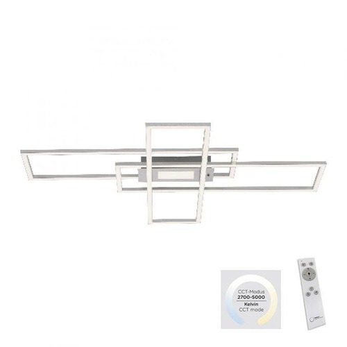 Hranatá - LD 14693-55 Svítidlo stropní ASMIN LED stříbrná barva, 99x29cm, hranaté, stmívatelné, downlight+sidelight 2700-5000K - LEUCHTEN DIREKT / JUST LIGHT - foto 1