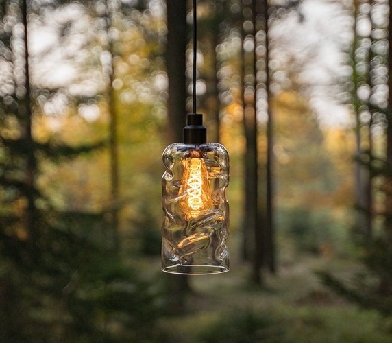 Subtilní - YD E-N-E27/CC Závěsné svítidlo EASY ONE NATURAL čiré / černá patice E27 230V IP20 - YOURDESIGN - foto 1