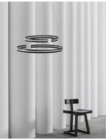 Kruhová - NV 9392011 Závěsné svítidlo TORRENTE černý hliník a akryl nastavitelné LED 55W 230V 3000K IP20 stmívatelné - NOVA LUCE