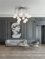 Vícečetná - NV 9009261 Závěsné svítidlo THE EGG zlatá a matný černý kov lesklé opálové sklo G9 12x5W 230V IP20 bez žárovky - NOVA LUCE