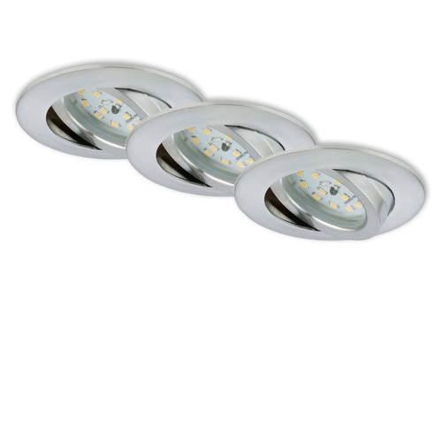 Kruhová - BRI 7296-039 3ks sada LED vestavné svítidlo, pr. 8,2 cm, 6,5 W, hliník - BRILONER - foto 1